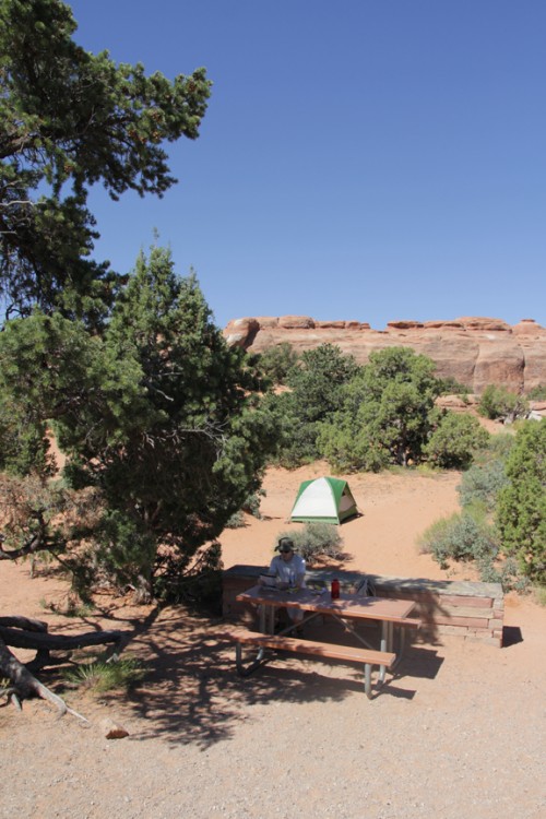 Notre camping, au cœur de Arches National Park